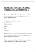 FOMT BLOCK 1 ACTUAL EXAM PAPER 2026 QUESTIONS WITH ANSWERS GRADED A&plus;
