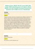 Midterm Exam&colon; NR 547&sol; NR 547&colon; Differential Diagnosis In Psychiatric Mental Health Across The Lifespan Practicum Exam Review Questions And Answers Solved