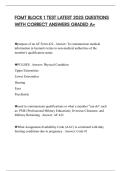 FOMT BLOCK 1 TEST LATEST 2025 QUESTIONS WITH CORRECT ANSWERS GRADED A&plus;