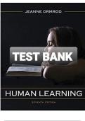 Test Bank for Human Learning&comma; Loose-Leaf Version 7th Edition by Jeanne Ellis Ormrod All Chapters Complete 