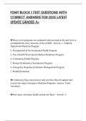FOMT BLOCK 1 TEST QUESTIONS WITH CORRECT ANSWERS FOR 2025 LATEST UPDATE GRADED A&plus;