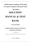 Solutions Manual & Test Bank For Collaborating&comma; Consulting&comma; and Working in Teams for Students with Special Needs 8th Edition by Ann Knackendoffel&comma; &lpar;All Chapters 1- 12&rpar;
