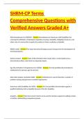 SHRM-CP Terms Comprehensive Questions with Verified Answers Graded A&plus;