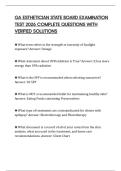 GA ESTHETICIAN STATE BOARD EXAMINATION TEST 2026 COMPLETE QUESTIONS WITH VERIFIED SOLUTIONS
