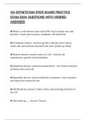 GA ESTHETICIAN STATE BOARD PRACTICE EXAM 2026 QUESTIONS WITH VERIFIED ANSWERS