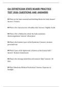 GA ESTHETICIAN STATE BOARD PRACTICE TEST 2026 QUESTIONS AND ANSWERS