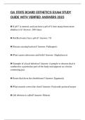 GA STATE BOARD ESTHETICS EXAM STUDY GUIDE WITH VERIFIED ANSWERS 2023