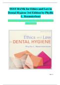 Ethics and Law in Dental Hygiene &ndash; 3rd Edition &lpar;Phyllis L&period; Beemsterboer&rpar; Test Bank Chapters 1&ndash;10 with Complete Rationales &ndash; Fully Reviewed Exam Material