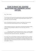 FOOD SCIENCE 302, QUIZZES QUESTIONS AND ANSWERS LATEST EDITION