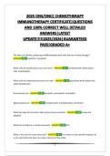 2025 ONS&sol;ONCC CHEMOTHERAPY IMMUNOTHERAPY CERTIFICATE&vert;QUESTIONS AND 100&percnt; CORRECT WELL DETAILED ANSWERS&vert;LATEST UPDATE&excl;&excl;&excl;&excl;&excl;2025&sol;2026&vert;GUARANTEED PASS&vert;GRADED A&plus;