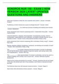 HONDROS NUR 150 - EXAM 2 NEW VERSION 2025 LATEST UPDATES QUESTIONS AND ANSWERS  