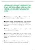 GEORGIA LIFE AND HEALTH INSURANCE FINAL EXAM PAPER 2026 ACTUAL QUESTIONS AND VERIFIED ANSWERS COMPLETE SOLUTION GUIDE