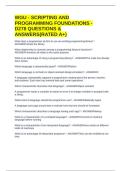 WGU - SCRIPTING AND PROGRAMMING FOUNDATIONS - D278 QUESTIONS & ANSWERS&lpar;RATED A&plus;&rpar;