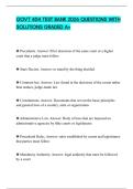 GOVT 404 TEST BANK 2026 QUESTIONS WITH SOLUTIONS GRADED A&plus;