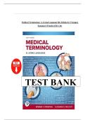 Test Bank For Medical Terminology: A Living Language, 8th edition by Bonnie F. Fremgen . All Chapters 1-14. Latest 2025