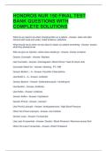 HONDROS NUR 150 FINAL TEST BANK QUESTIONS WITH COMPLETE SOLUTIONS 
