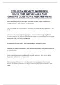 DTR EXAM REVIEW&comma; NUTRITION CARE FOR INDIVIDUALS AND GROUPS QUESTIONS AND CORRECT ANSWERS