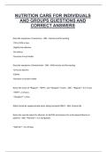 NUTRITION CARE FOR INDIVIDUALS AND GROUPS QUESTIONS AND CORRECT ANSWERS&period;pdf