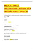 Psych 241 Exam 1 Comprehensive Questions with Verified Answers Graded A&plus;