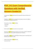 PSYC 241 Exam Comprehensive Questions with Verified Answers Graded A&plus;