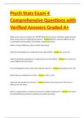 Psych Stats Exam 4 Comprehensive Questions with Verified Answers Graded A&plus;