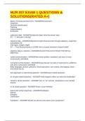 NUR 207 EXAM 1 QUESTIONS & SOLUTIONS&lpar;RATED A&plus;&rpar;