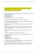 General Structural Pest Control Exam Questions and Answers 