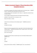 Modern Livestock Chapter 5 Exam Questions With Complete Answers 
