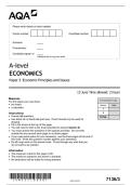 AQA A LEVEL ECONOMICS Paper 3 QUESTION PAPER 2025 &lpar;7136&sol;3