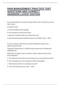 PAIN MANAGEMENT PRACTICE TEST QUESTIONS AND CORRECT ANSWERS LATEST EDITION&period;pdf