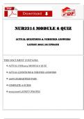 NUR2214 MODULE 6 QUIZ   ACTUAL QUESTIONS & VERIFIED ANSWERS  LATEST 2025|26 UPDATE