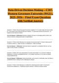 Data-Driven Decision-Making &ndash; C207&comma; Western Governors University &lpar;WGU&rpar;&comma; 2025&ndash;2026 &ndash; Final Exam Questions with Verified Answers