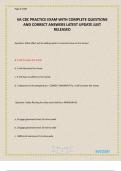 VA CBC PRACTICE EXAM WITH COMPLETE QUESTIONS AND CORRECT ANSWERS LATEST UPDATE JUST RELEASED