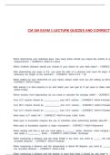 CM 150 EXAM 1 LECTURE QUIZZES AND CORRECT ANSWERS