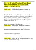 SQE 1 - Criminal Practice &lpar;Youth Court Procedures&rpar; Exam Questions With 100- Verified Answers&period;docx