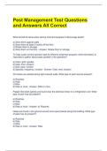 Pest Management Test Questions and Answers All Correct 