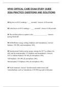 HFHS CRITICAL CARE EXAM STUDY GUIDE 2026 PRACTICE QUESTIONS AND SOLUTIONS