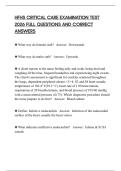 HFHS CRITICAL CARE EXAMINATION TEST 2026 FULL QUESTIONS AND CORRECT ANSWERS