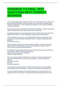 HONDROS 172 FINAL TEST QUESTIONS WITH CORRECT ANSWERS 