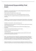 Professional Responsibility Final Exam Questions With 100&percnt; Verified Correct Answers&period;