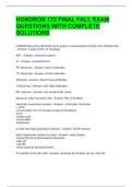 HONDROS 172 FINAL FALL EXAM QUESTIONS WITH COMPLETE SOLUTIONS 
