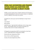 HFMA CSAF ACCOUNTING AND FINANCE ACTUAL EXAM 2026 QUESTIONS AND VERIFIED ANSWERS ALREADY PASSED