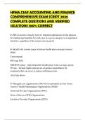 HFMA CSAF ACCOUNTING AND FINANCE COMPREHENSIVE EXAM SCRIPT 2026 COMPLETE QUESTIONS AND VERIFIED SOLUTIONS 100&percnt; CORRECT