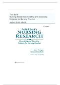 TEST BANK FOR  Polit & Beck's Nursing Research Generating and Assessing Evidence for Nursing Practice 12Th Edition by  CHERYL TATANO BECK&comma;   ISBN&colon;9781975223809 COMPLETE GUIDE All CHAPTERS COVERED 100&percnt; VERIFIED A&plus; GRADE ASSURED&excl;&excl;&excl;&excl;&excl; NEW LATEST UPDAT