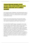 STRAIGHTERLINE BUSINESS ETHICS ACTUAL FINAL EXAM PAPER 2026 FULL REVIEW QUESTIONS WITH CORRECT ANSWERS