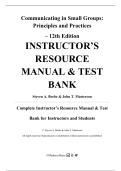 Instructor&rsquo;s Resource Manual & Test Bank &mdash; Communicating in Small Groups&colon; Principles and Practices&comma; 12th Edition &mdash; Steven A&period; Beebe & John T&period; Masterson &mdash; ISBN 9780135712160