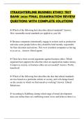 STRAIGHTERLINE BUSINESS ETHICS TEST BANK 2026 FINAL EXAMINATION REVIEW QUESTIONS WITH COMPLETE SOLUTIONS