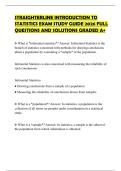 STRAIGHTERLINE INTRODUCTION TO STATISTICS EXAM STUDY GUIDE 2026 FULL QUESTIONS AND SOLUTIONS GRADED A&plus;