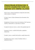 STRAIGHTERLINE INTRODUCTION TO STATISTICS EXAMINATION PAPER 2026 QUESTIONS WITH VERIFIED SOLUTIONS