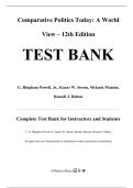 Test Bank &mdash; Comparative Politics Today&colon; A World View&comma; 12th Edition &mdash; G&period; Bingham Powell&comma; Jr&period;&comma; Kaare W&period; Str&oslash;m&comma; Melanie Manion&comma; Russell J&period; Dalton &mdash; ISBN 9780137537112